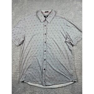 Buttercloth Shirt XL Gray Red Men Short Sleeve Icy Cotton Nautical Regular Fit